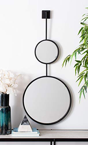 SAFAVIEH Home Collection Jander 18-inch Modern Black Round Mirror