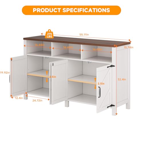 Buffet Sideboard with Storage Farmhouse, view 4