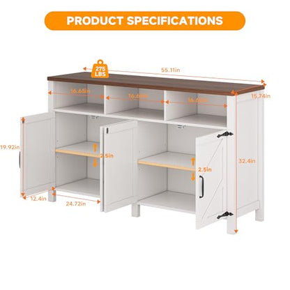 Buffet Sideboard with Storage Farmhouse, view 4
