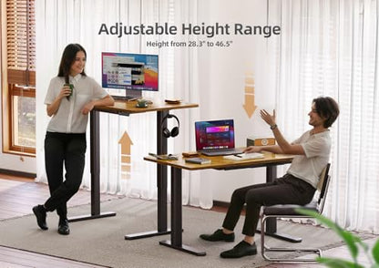Standing Desk with Drawers, 48 x 24 Inches Electric Standing Desk Adjustable Height, Sit Stand Up Desks Computer Workstation, Rustic Brown