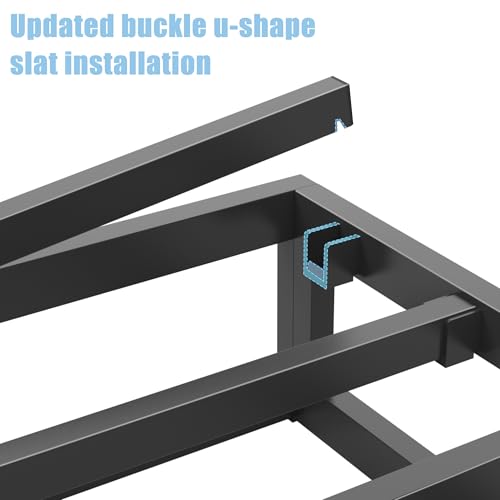 18 Inch King Bed Frame with Steel Slat Support, view 7