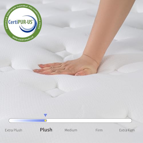 Full Mattress 12 Inch Plush Mattress in a Box Hybrid Memory Foam, view 3