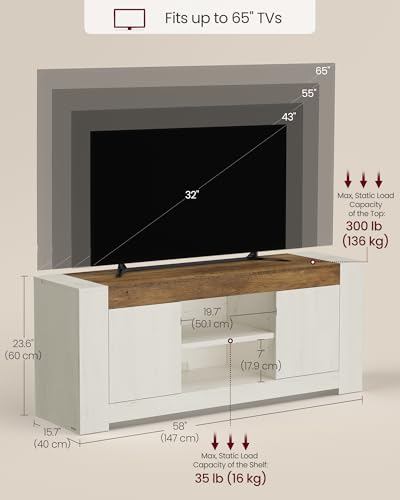 TV Stand with Storage, Farmhouse Entertainment Center for 65'' TV, view 4