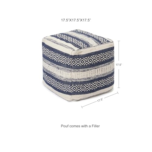 · REDEARTH · Pouf Ottoman with Filler Textured Storage Cube Bean Bag Pouffe, view 4