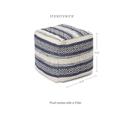 · REDEARTH · Pouf Ottoman with Filler Textured Storage Cube Bean Bag Pouffe, view 4
