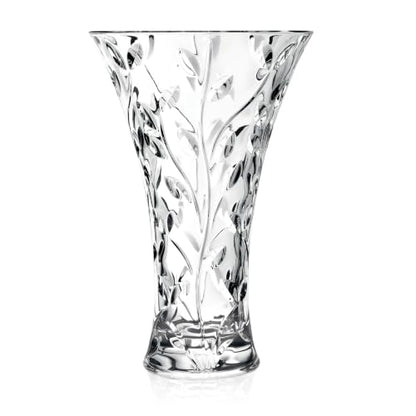 Crystal Laurus Vase 11"-Made In Italy