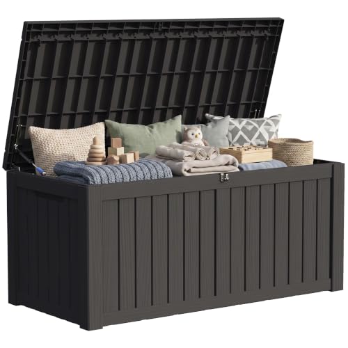 150 Gallon Resin Large Deck Box Organization and Storage Box for Patio, view 3