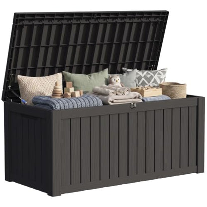 150 Gallon Resin Large Deck Box Organization and Storage Box for Patio, view 3