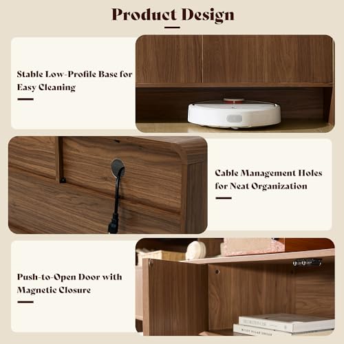 70" Modern Curved TV Stand with Storage for TVs Up to 80", view 7