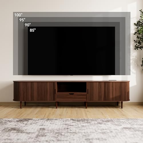 95.2" Fluted TV Stand with Power Outlet for TVs up to 100", view 4