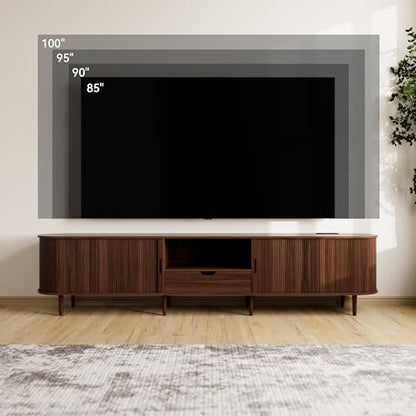 95.2" Fluted TV Stand with Power Outlet for TVs up to 100", view 4