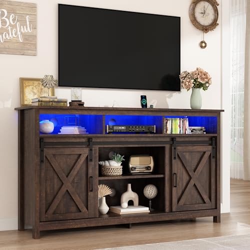 57" LED Farmhouse TV Stand for 65/60/55 Inch TVs, view 2