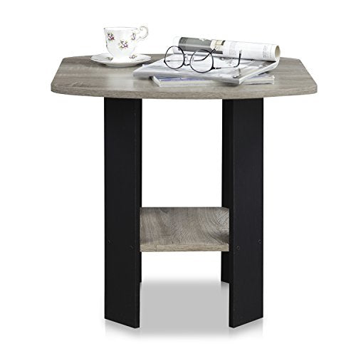 SIMPLE DESIGN Side Table, 2-Tier Modern End Table with Soft Edges, Open Shelves Night Stand, Bedside Table, for Living Room, Bedroom, French Oak