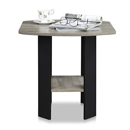 SIMPLE DESIGN Side Table, 2-Tier Modern End Table with Soft Edges, Open Shelves Night Stand, Bedside Table, for Living Room, Bedroom, French Oak