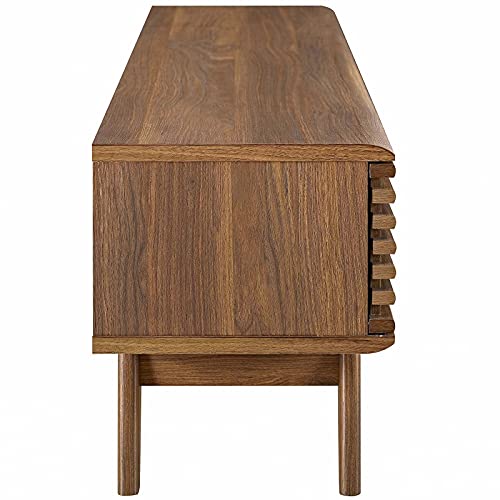 Render Mid-Century Modern Low Profile 59 Inch TV Stand in Walnut