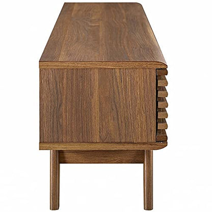 Render Mid-Century Modern Low Profile 59 Inch TV Stand in Walnut