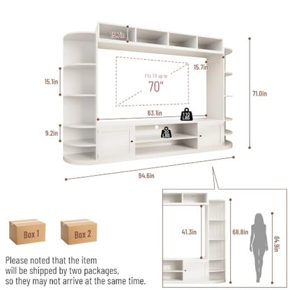 94.6" Entertainment Center with Bookshelves, view 3
