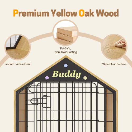 25.5" Furniture Style Crates, Wooden Indoor Kennel for Small Dogs, view 4