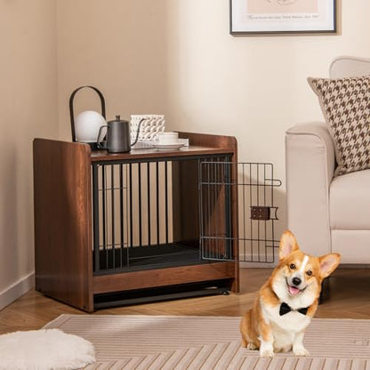 Dog Crate Furniture, Industrial Style Dog Crate with Lockable Door, view 3