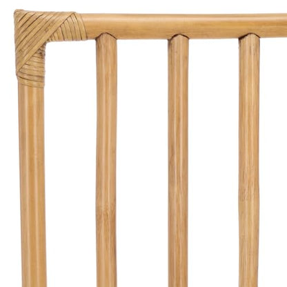 SAFAVIEH Furniture - Amal Set of 2 Dining Chairs - White & Honey Brown Wash - Upholstered Rattan Seating - Fully Assembled - Ideal for Dining Room, Kitchen, 17.7" Seat Height (ACH6535B-SET2)
