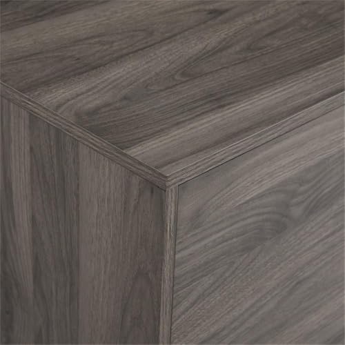 Saxon Mid Century Modern 2 Door Glass Shelf TV Stand for TVs up to 80 Inches, 70 Inch, Grey