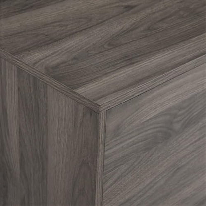 Saxon Mid Century Modern 2 Door Glass Shelf TV Stand for TVs up to 80 Inches, 70 Inch, Grey