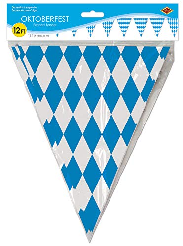 Beistle Plastic Oktoberfest Bavarian Pennant Banner For German Theme Party Supplies