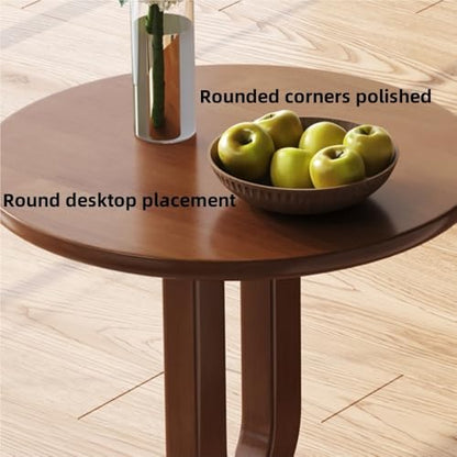 Solid Wood Round Side Table - Small Aent Table for Living Room, Bedroom, or Study - Perfect Corner Coffee Table for Small Spaces & Home Decor (Black)