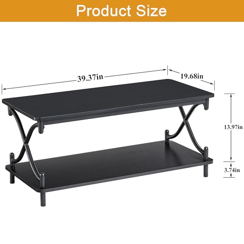 Coffee Table for Living Room with Round Corners Modern Farmhouse Center Table, view 4