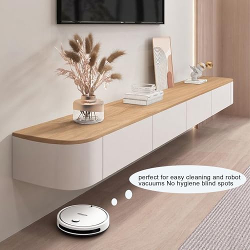 Fully Assembled 55.1" Floating TV Stand, Rounded Corners Wall Mounted Shelf, view 6