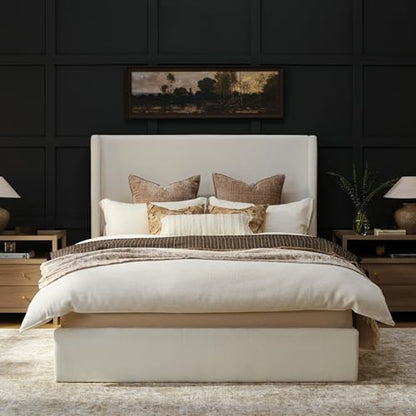 Queen Bed Frame with 53'' Extra Tall Wingback Headboard, view 2