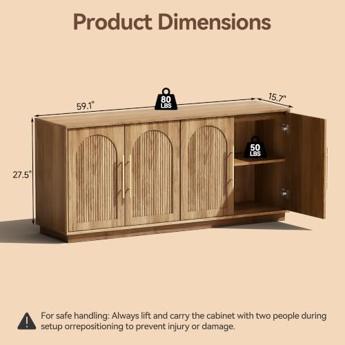 Modern Buffet Cabinet with Storage, view 3