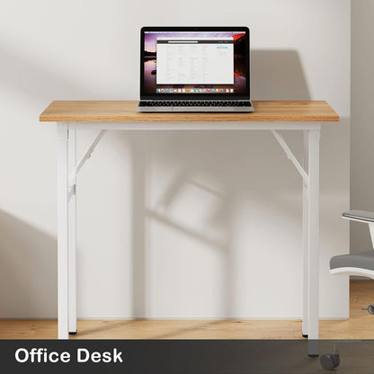 Small Desk 31 1/2" No Assembly Foldable Writing Table,Sturdy and Heavy Duty Folding Computer Desks for Small Space/Home Office/Dormitory AC5BW(80 * 40)