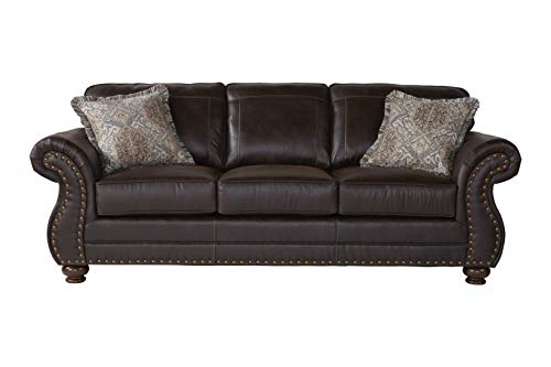 Leinster Fabric Upholstered Nailhead 3-Piece Livingroom Set, Sofa, Loveseat, and Chair Set, Espresso
