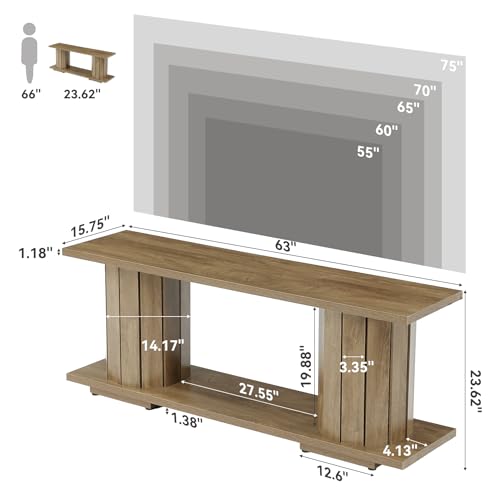 Farmhouse Wooden TV Stand for 60/65/70 Inch TVs, view 3