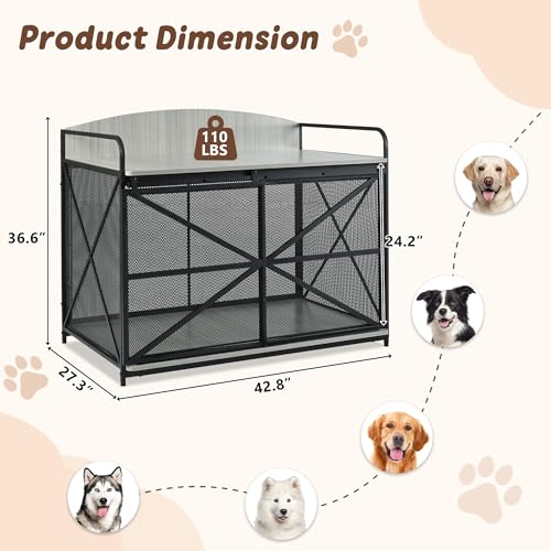 42.8" Heavy Duty Dog Crate Furniture, view 3