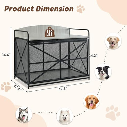 42.8" Heavy Duty Dog Crate Furniture, view 3