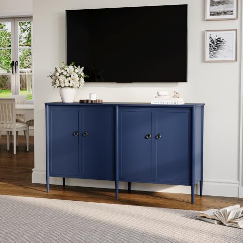 58" Sideboard Buffet Cabinet with Storage for Dining Room, Blue, view 4