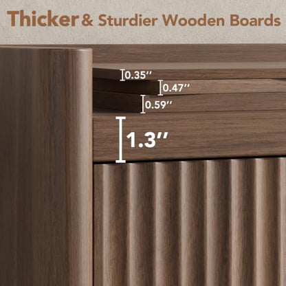 6 Drawer Dresser for Bedroom, Fluted Dressers with Rounded Edge & Raised Lip Top, view 5