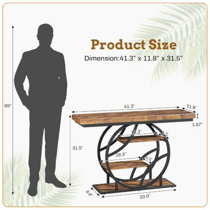 Entryway Table for Foyer, 41.3 Inch Industrial Narrow Console Table, view 4