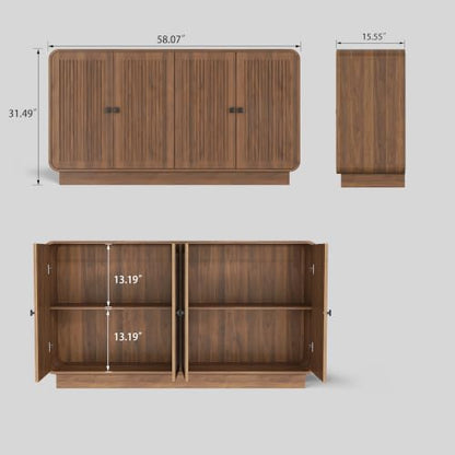 58 Inch Sideboard Buffet Cabinet with Storage, view 3