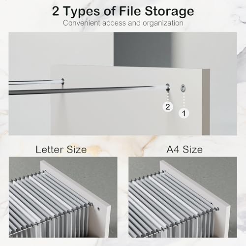 L Shaped Standing Desk with File Drawers, 1.18" One Piece Desktop, view 6