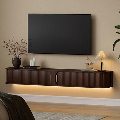 71" Floating TV Stand with Power Outlet for TVs up to 80", view 2