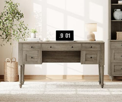 Farmhouse Executive Desk with Drawers, view 4