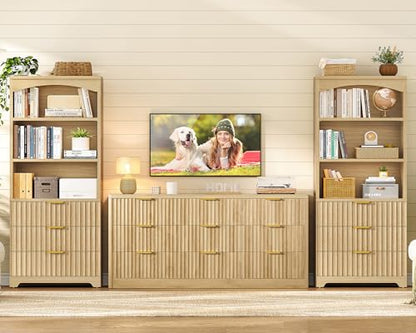 63.3" Tall Bookshelf, Bookshelves and Bookcases with Drawers, view 4