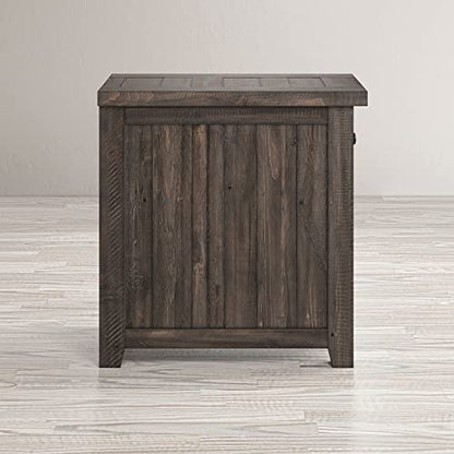 Jofran Madison County Pine Reclaimed Chairside End Table, Barnwood Brown