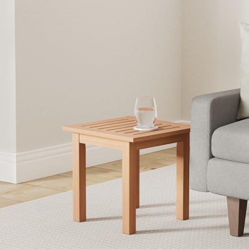 FG18506 Tioman Hardwood Patio Furniture Outdoor End Table, Natural