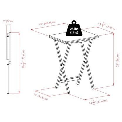 Alex Set of 2 Foldable Snack Tables, Easy to Store Small Portable Fold Up Table Set for Kitchen, Living Room TV Dining, Crafts, Puzzles, Work From Home