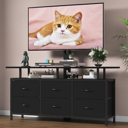 Black TV Stand with Mount for 32/45/55/60/65/75 inch TVs, view 2