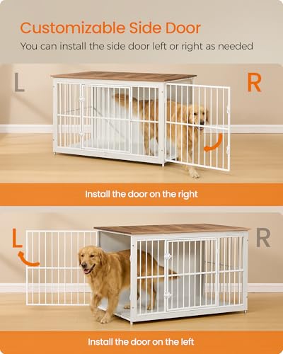 48" Dog Crate Furniture, Heavy-Duty Dog Kennel Side End Table, view 7
